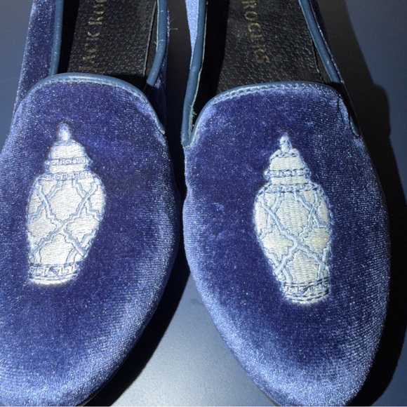 Jack Rogers Blue Velvet Ginger Jar Loafers Size 6.5M - Picture 6 of 8